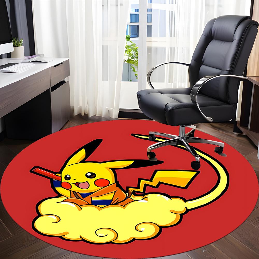 1pc Pikachu Cloud Chair Carpet for Office Non Slip, Machine Washable Rug for Office, Room Holiday Decor for Christmas, Birthday Polyester