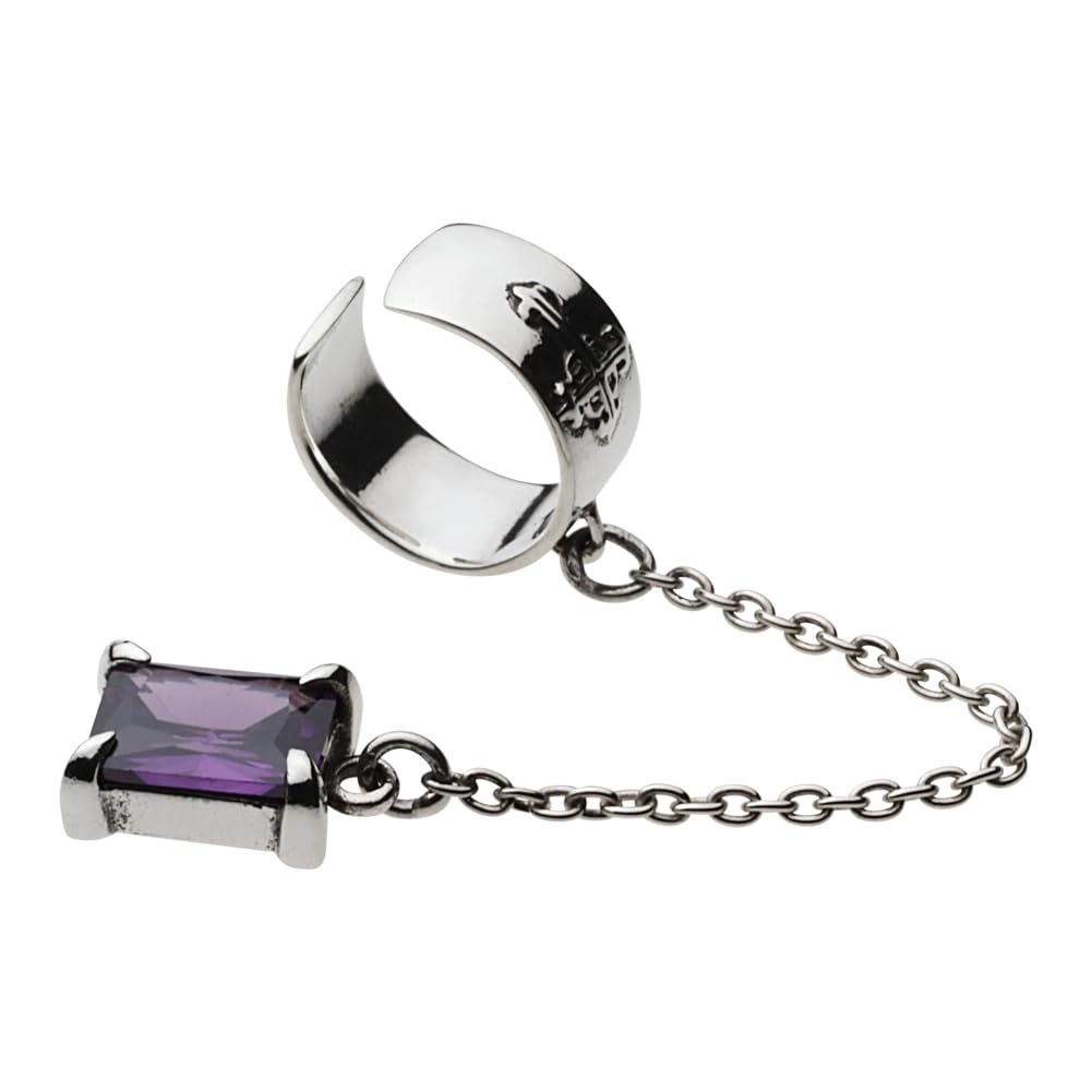 Swing Stone Ear Cuff with Purple Zirconia Silver E0226 [Cenote] [925 Accessory]