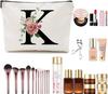 A Z Personalized Letter Makeup Bag Monogrammed Bridesmaid Gifts Presents Cosmetic Bag Portable Storage Organizer Pouch Travel