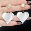 S925 Sterling Silver Exaggerated Heart Pearl Stud Earrings - High-End Unique Style Jewelry