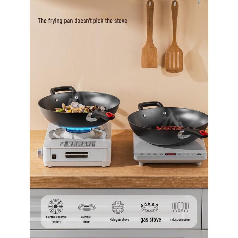 COOKER KING 34cm Rust-Resistant Cast Iron Wok