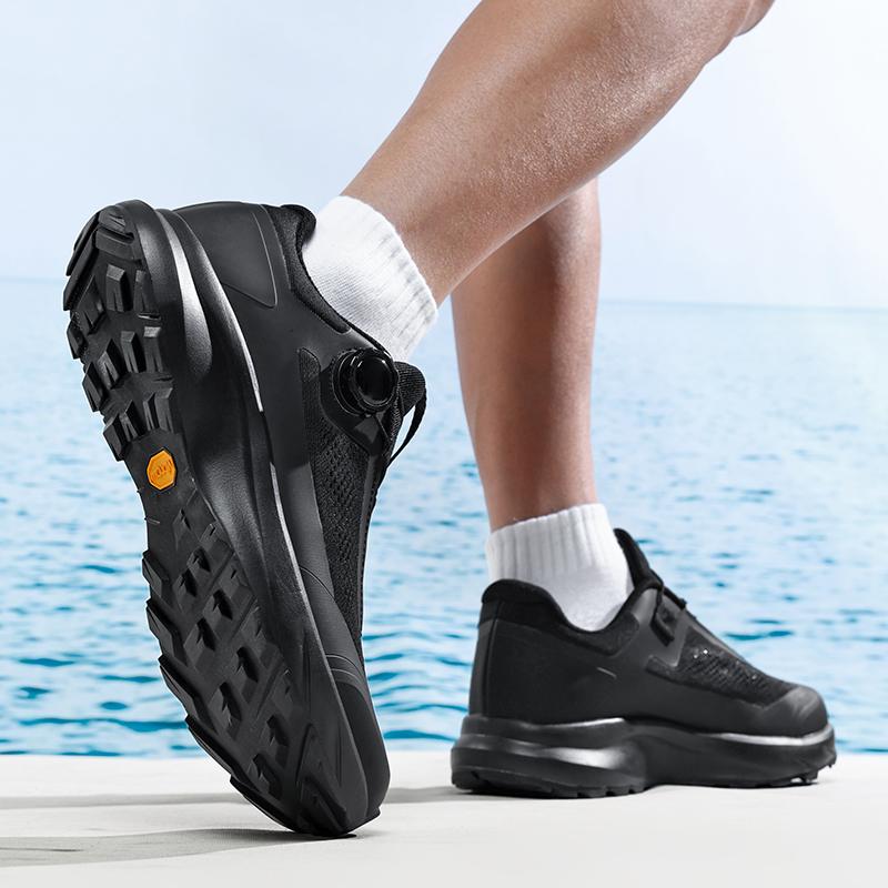 TUINANLE Men’s Non Slip Large Size Wide Outdoor Hiking Walking Sneakers Rotating Button Casual Trainers Sizes 39-45
