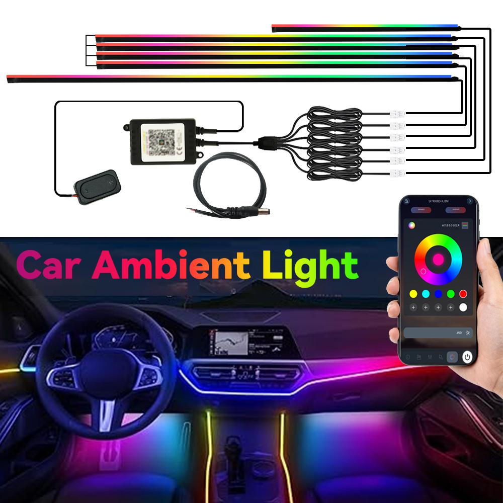Dream Color Acrylic Interior Lights LED Strip Lights with APP Control Car Acssories Decorative LightsNeon Ambient Lighting Kit