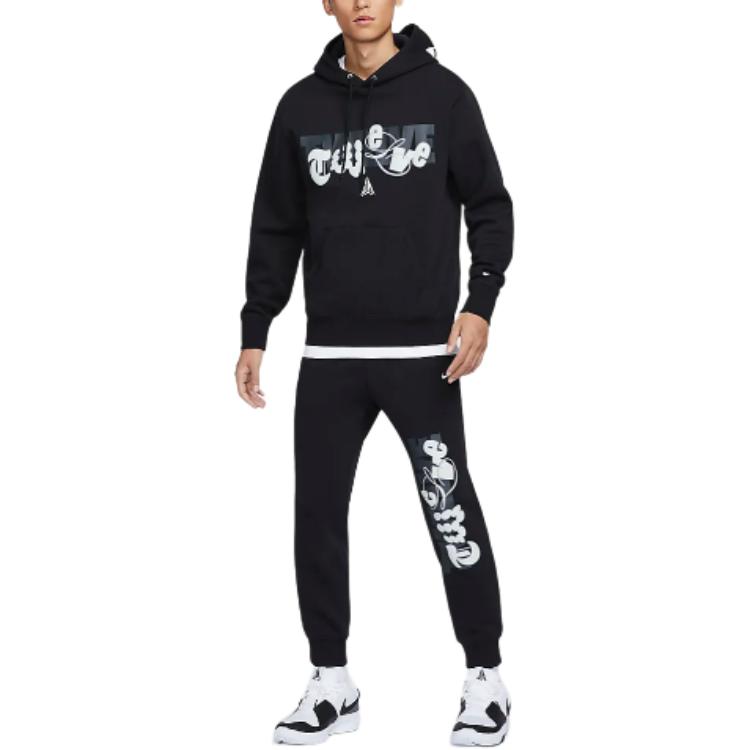 Nike Club Morant Series Letter Print Fleece Hoodie Men Hoodies Black FZ1039010