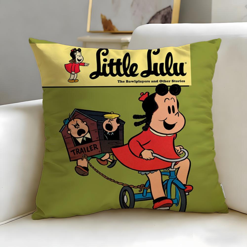 classic cartoon The Little Lulu Show Cushion Cover Soft EasyWash Pillow Case Versatile for Couch Bed Travel and Office