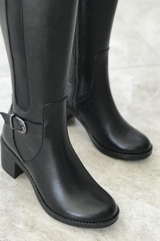 Women Modern Stylish Fashion Boots Boots Genuine Leather Black Genuine Leather Boots