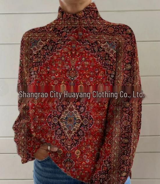 2026 Abstract Print Christmas Cloak Coat