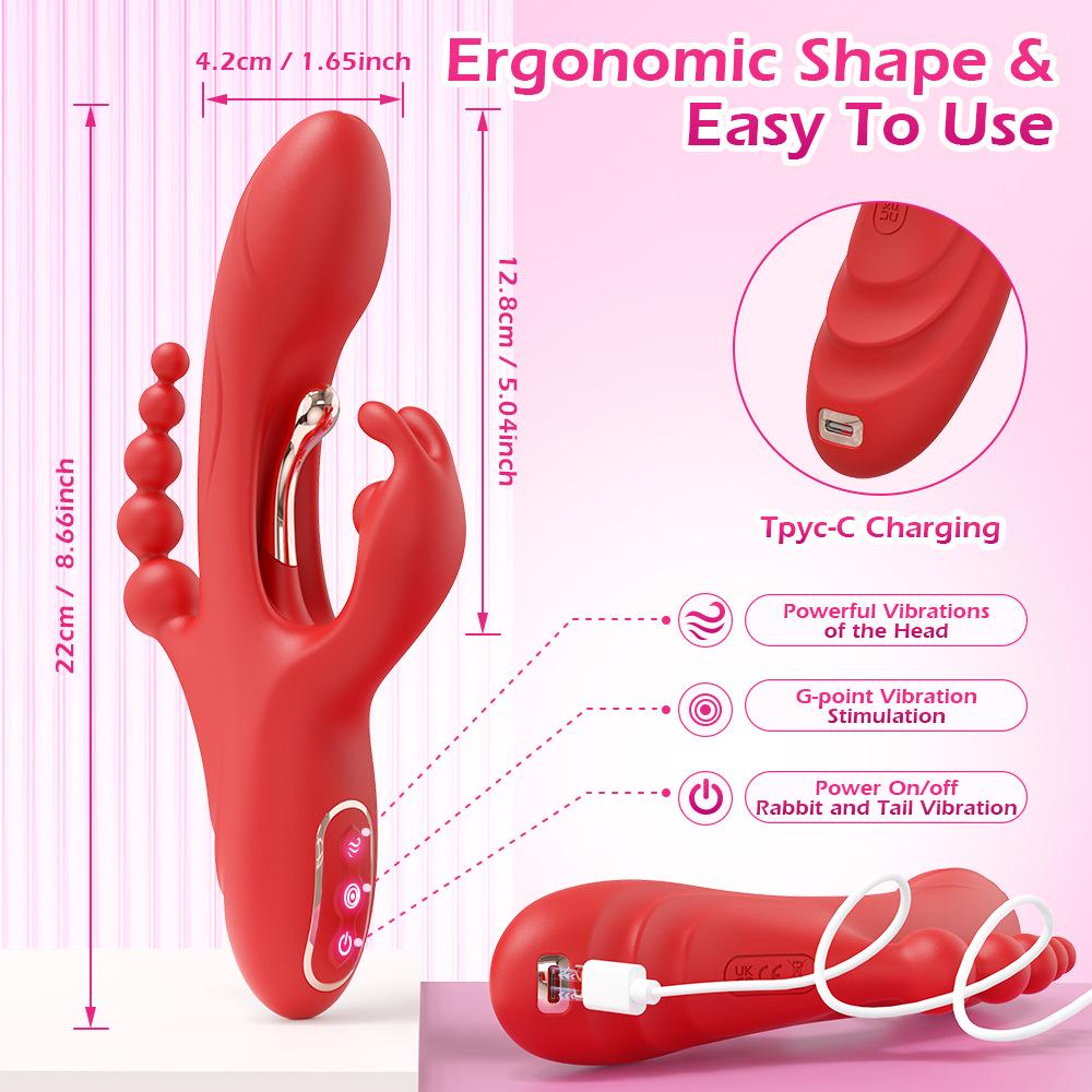 Multi-Function 4-in-1 Rabbit Vibrator: Clitoral & G-Spot 9-Mode Massager Toy