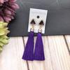 Retro flower gemstone with diamond fringed stud earrings long celebrity temperament earrings women's versatile earrings