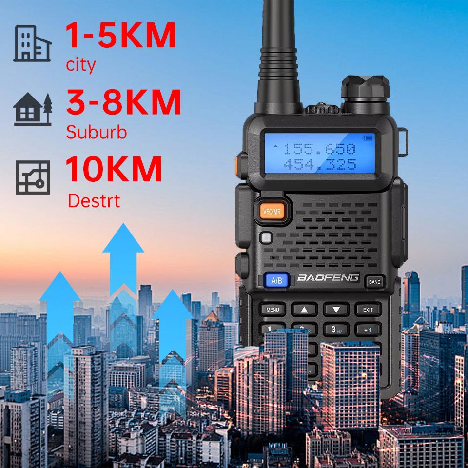 Baofeng UV-5R 8W Tri-Power Walkie Talkie High Power Dual Band Long Range 128CH Portable Handheld UV 5R Amateur FM Two Way Radio