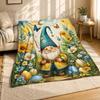 Garden Gnome With Butterflies and Flowers Coral Fleece Blanket