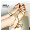 Sandali Estivi Nuovo Stile con Strass e Tacco Alto da Donna Open Toe Moda Sexy Scarpe da Spiaggia Scarpe Romane Incrostate di Diamanti