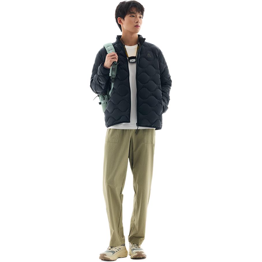 

Anta Серия Outdoor однотонная с воротником-стойкой на молнии с длинным рукавом пуховик мужская верхняя одежда базовый-черный 952446901-1 2XL