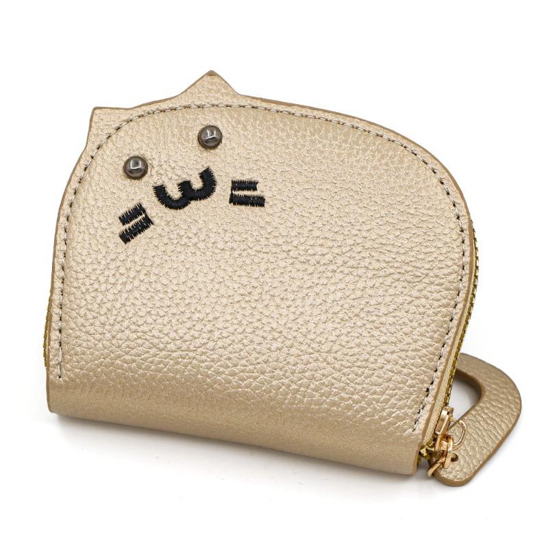 Cute Cat Coin Purse PU Leather Zipper Wallet Mini Card Holder Portable Change Purse Cash Key Storage Pouch for Women Girls