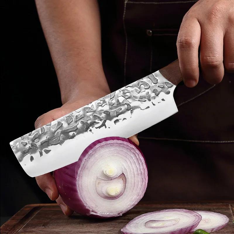 Butcher Boning Knife Cleaver Meat Fruit Vegetables Kitchen Knives Stainless Steel Blade Wooden Handle Handmade Forged Chef Knife