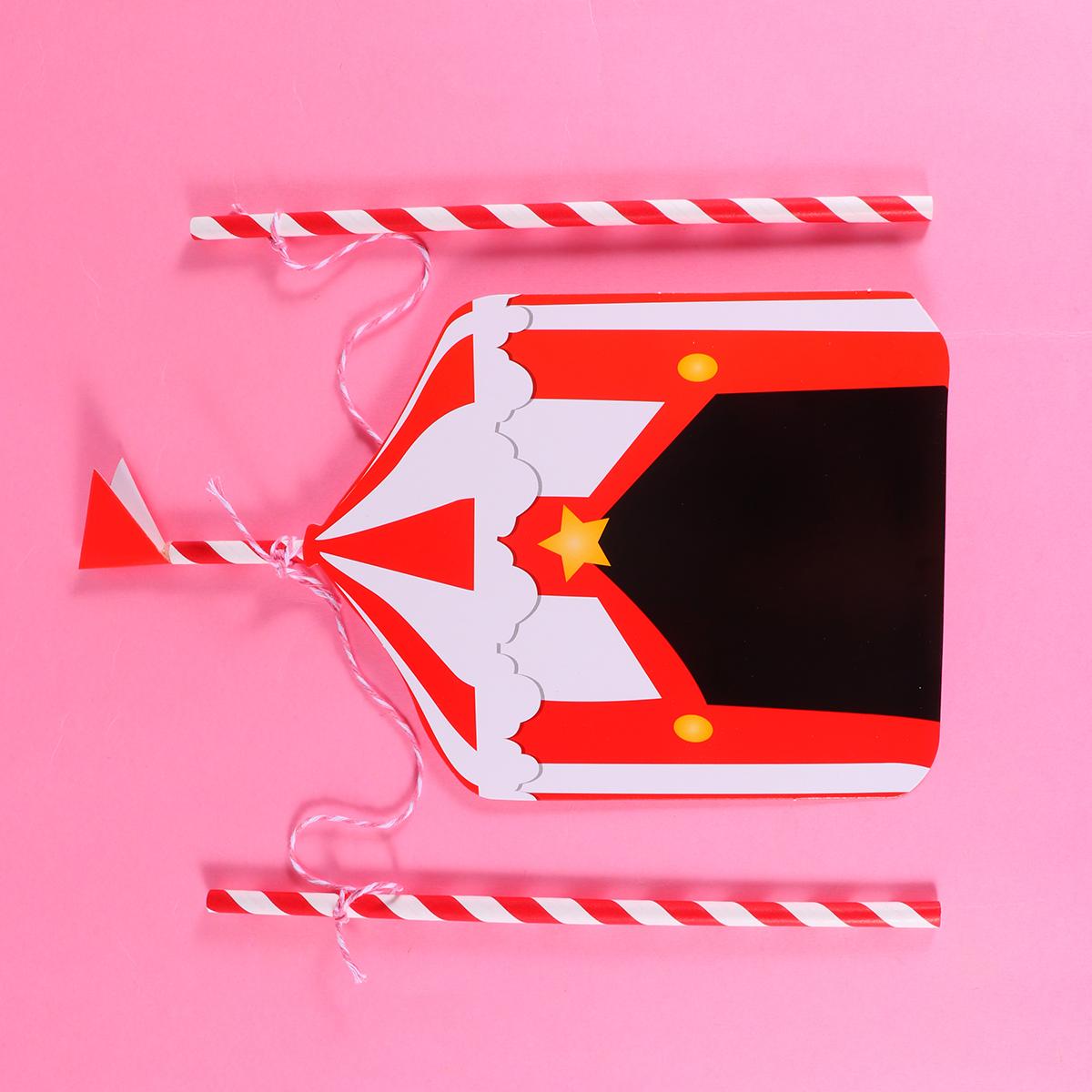 

2 Sets Reusable Paper Cake Picks Circus Clown Decor Birthday Wedding Party Supplies Fruit Cupcake Appetizer Food Topper M