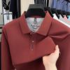PLAYBOY Men's Long-Sleeve Pure Cotton Polo Shirt