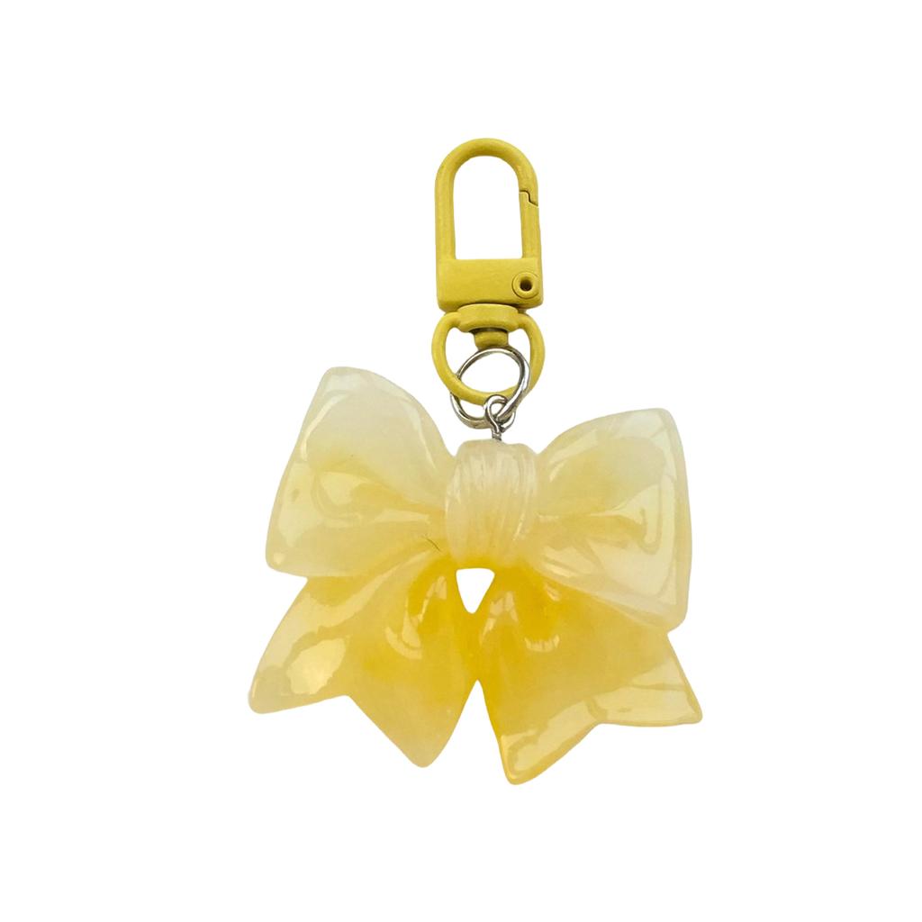 Crystals Clear Bowknot Tie Keychain Colorful Resin Accessory Portable Special Gifts for Keys Bag Charm Hanging