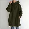 Autumn and Winter New Personality Street Zipper Hooded Long Plus Velvet Sweater