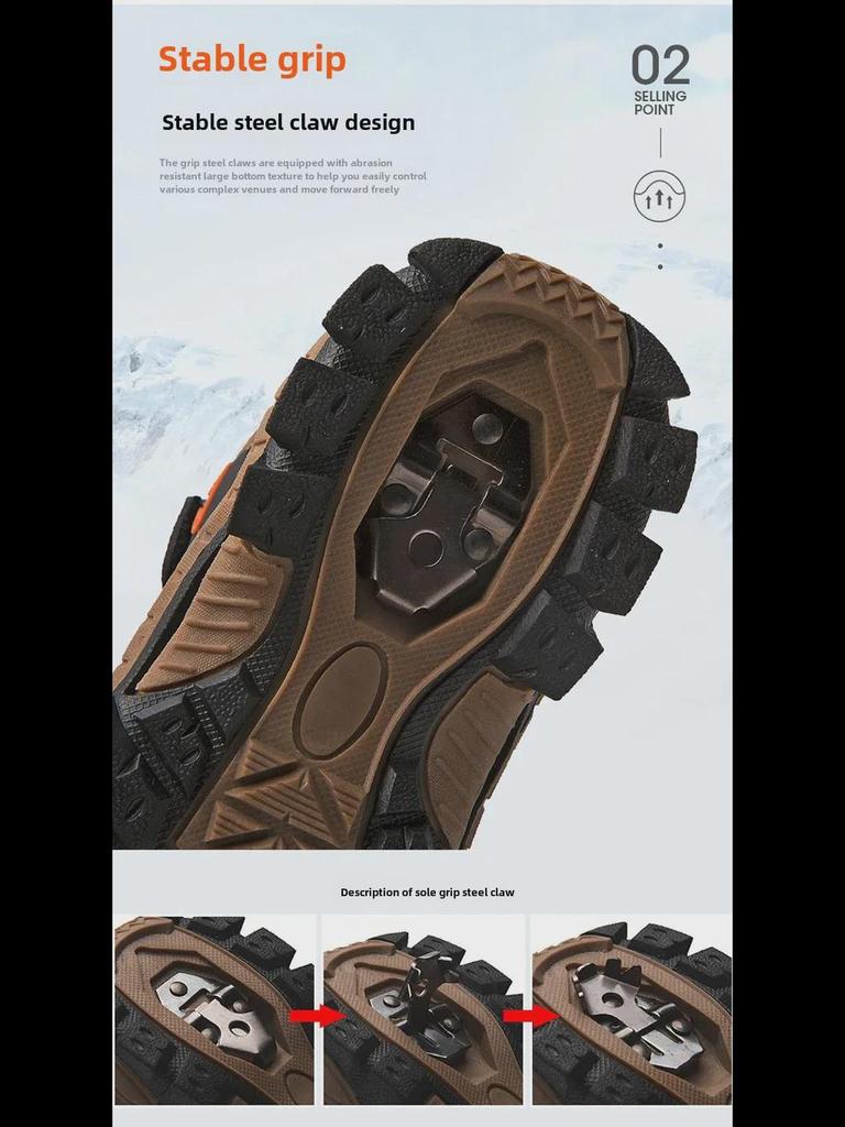 Зимние нескользящие хлопковые сапоги для мальчиков - теплые, с бархатной подкладкой, с толстой кожаной поверхностью