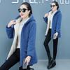Herbst Winter Fleece-gefütterte, verdickte, mittellange Freizeitjacke für Damen, Mutterkleidung, Jacke in Übergröße