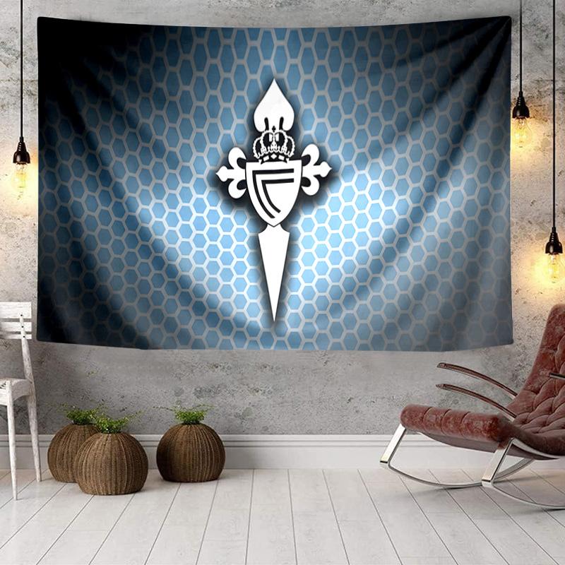 Celta Vigo Crest Glowing Tapestry, Unique Design Tapestry, Wall Decor for Bedroom,Livingroom, Playroom,Heartwarming Fan Holiday Gifts