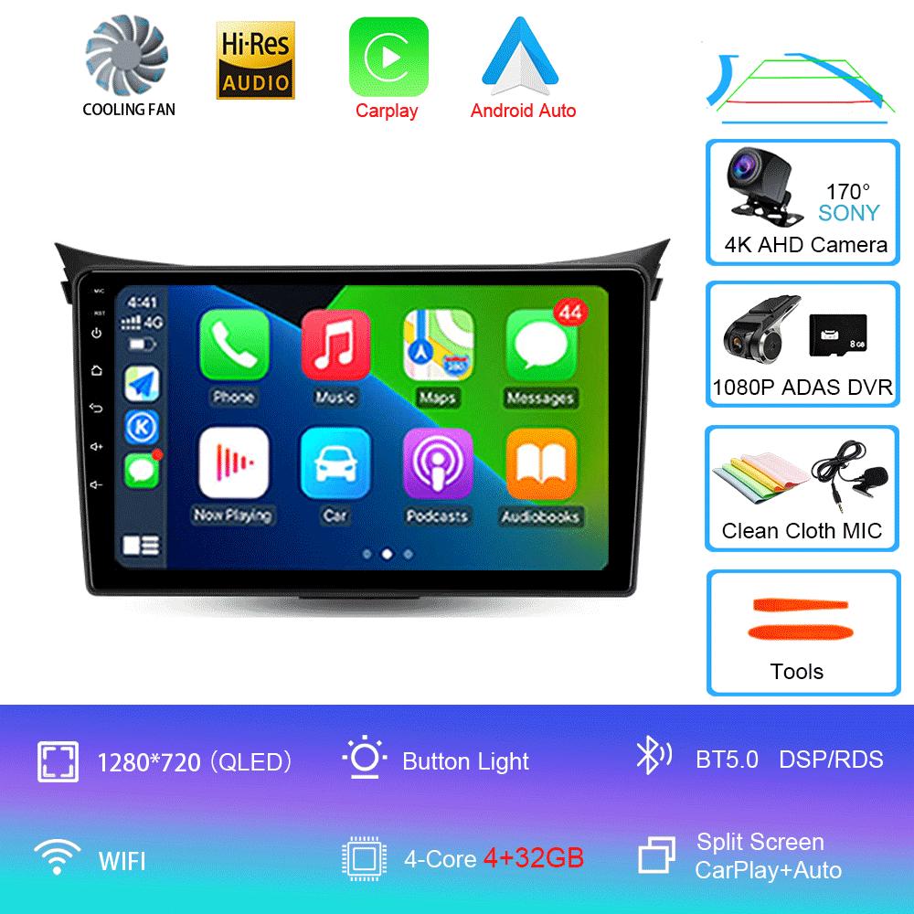 Car Radio Android 14 Multimedia Player for Hyundai I30 Elantra 2012 2013 2014 2015 2016 Carplay Auto GPS Navigation Stereo