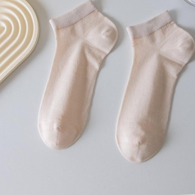 Women's Summer Thin Sweat Absorbing Breathable Moon Boneless Short Tube Socks