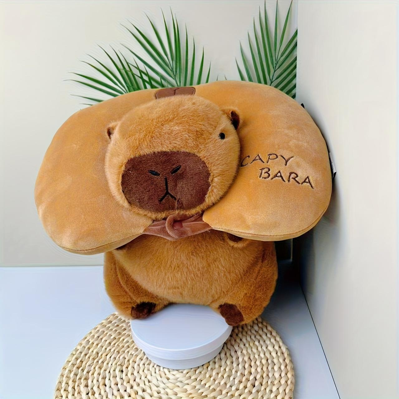 Capybara U-Shaped Neck Pillow, Soft Plush Travel Pillow for Car, Train & Flight U-Shaped Pillow Capybara