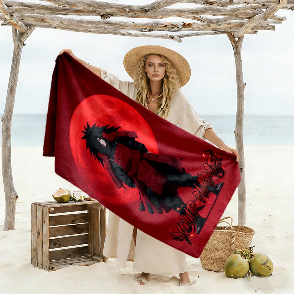 Naruto Character Customize Your Name Beach Towel Super Soft Microfiber Quickdry Fabric Perfect for Traveling Yoga Camping and Swimming