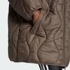Adidas Originals Fashion Quilted Mid-Length Stand Collar Long Sleeve Jacket Women Jacket Shadow-Olive IW5863