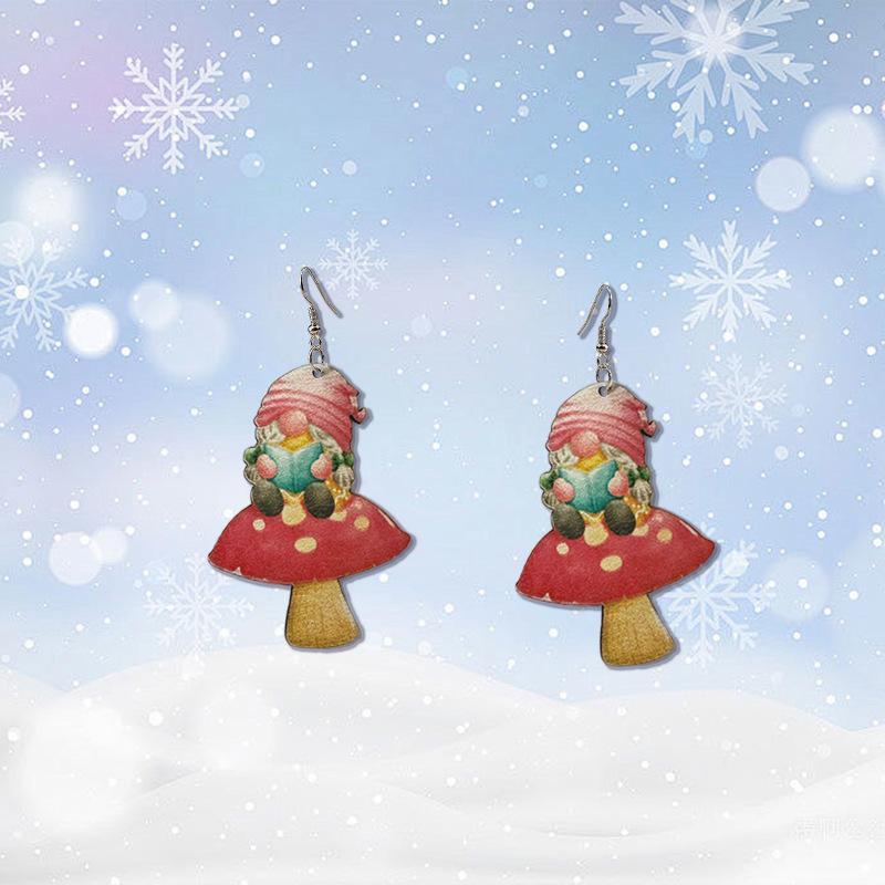 Pink Mushrooms, Reading Books, Children's Earrings, Earrings, Cute Temperament, Cartoon Celebration, Gifts