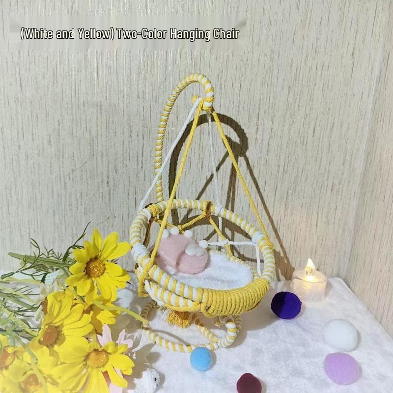 Hand-Woven Cotton Doll Hanging Chair Basket Swing Hammock – Free Home Shipping