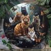 Metal Wall Art Vintage Cat Retro Decor for Bar