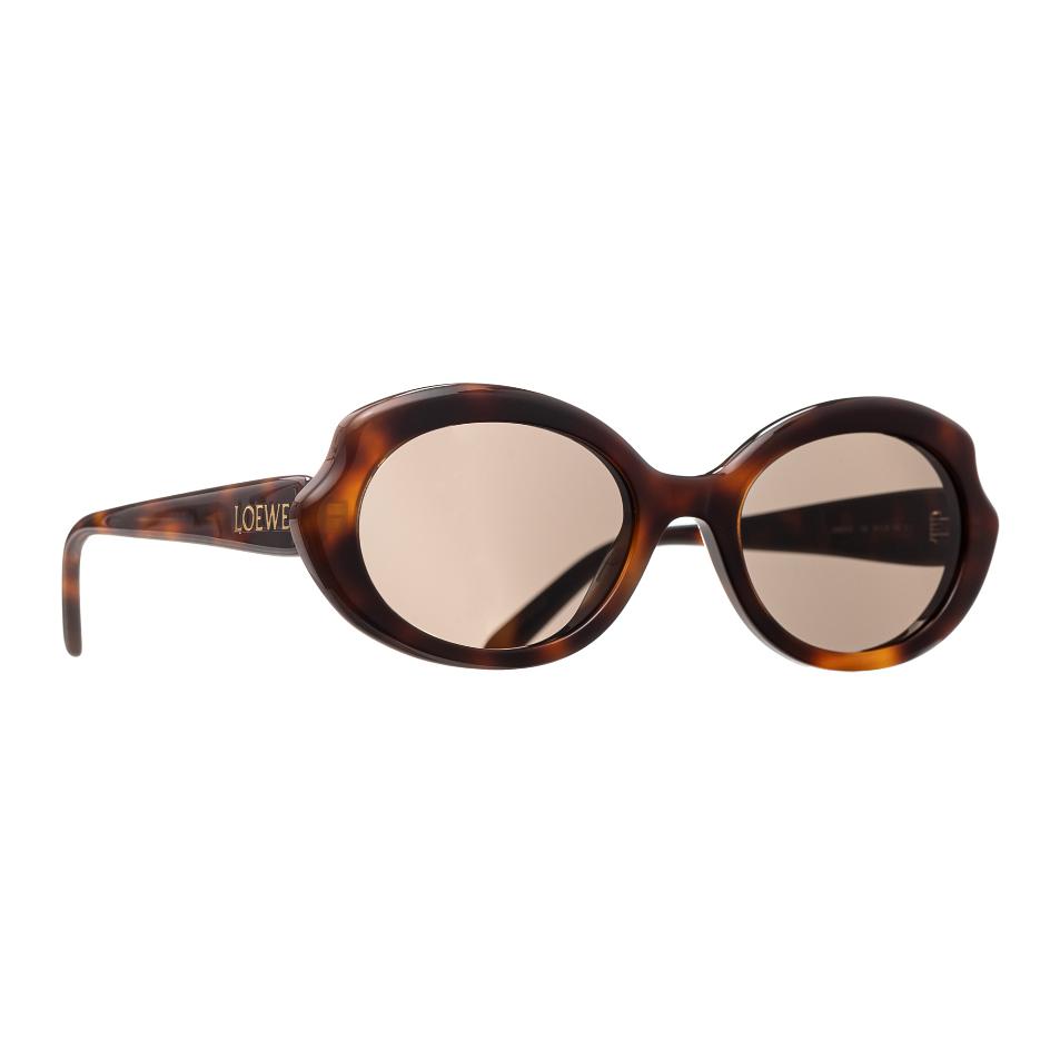Loewe Logo-Embellished Irregular Frame Sunglasses Women sunglasses Tortoiseshell LW40147I54