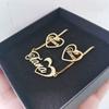 Qiuhan 20mm Heart Earrings Necklace Set, Personalized Stainless Steel Custom Name Jewelry Set