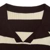 European AW 2026 Retro Knitwear: Women's Striped Lapel Slim Fit Sweater