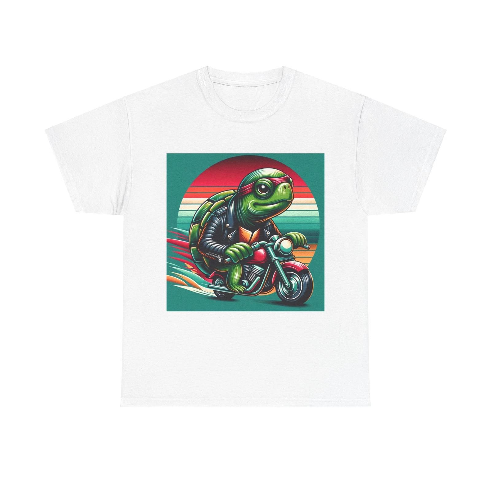 Unisex Adult T Shirt Cool Turtle Motorcycle Artwork Adventure S