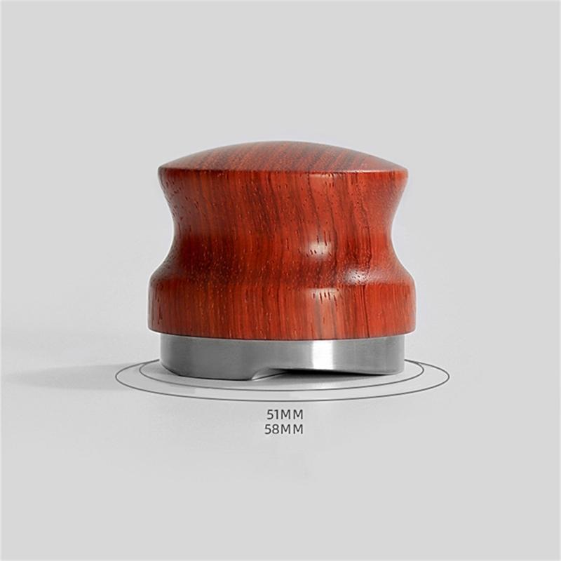 51mm/58mm Coffee Tamper Tool Coffee Powder Hammer Espresso Tamper Wood and Metal Material for Coffee Lover