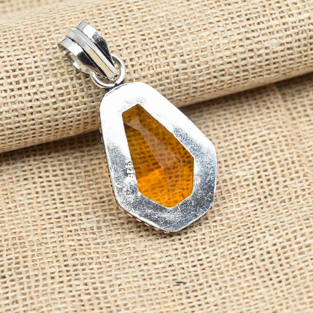 Honigtopas massiv 925 Sterling Silber handgefertigter Schmuck Sargform Anhänger