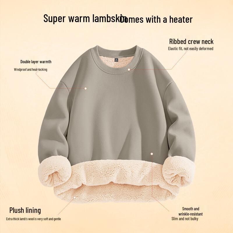 JEEP SPIRIT Herren Lammfleece Warmes Pullover Sweatshirt