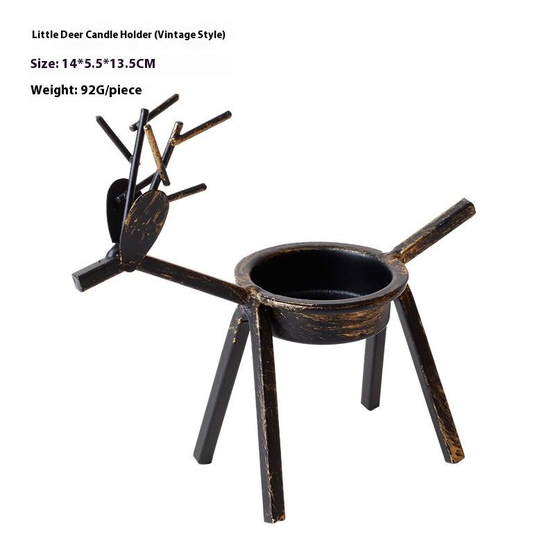 Christmas Decorations Candle Holder Ideas Black Deer Candle Holder Wrought Iron Candle Holder Restaurant Ornaments чёрный