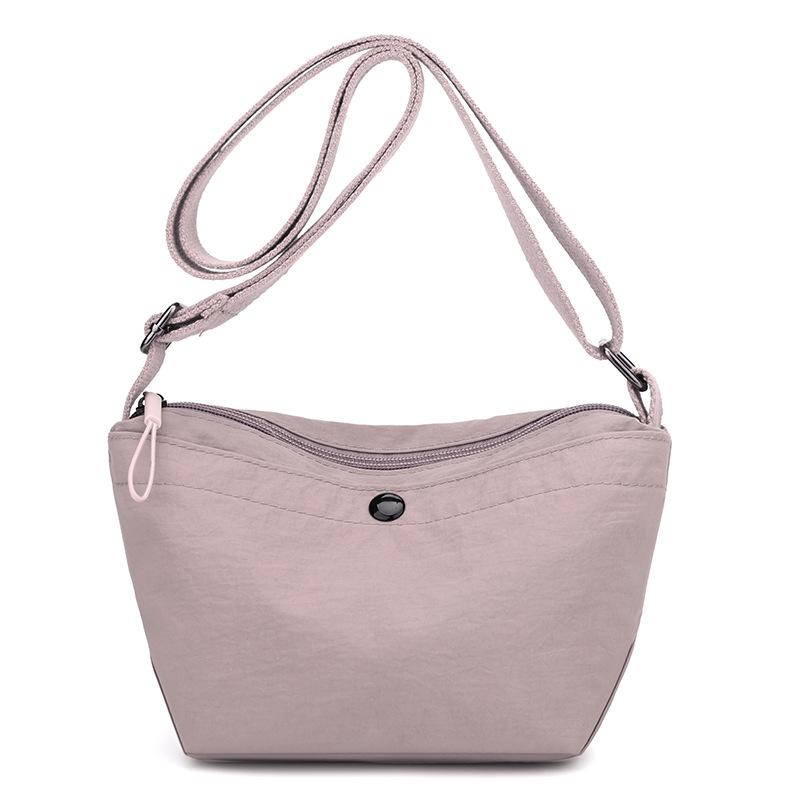 Women's Nylon Crossbody Bag Solid Color Large Capacity Shoulder Dumpling Bag