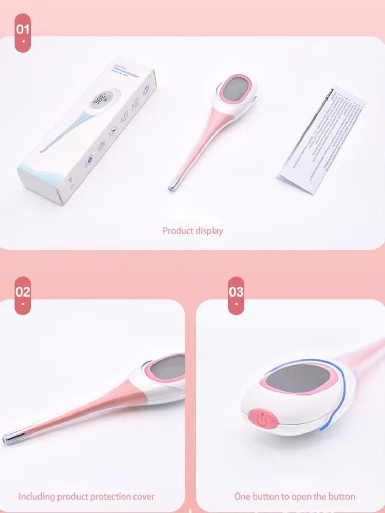 Termometre electronice pentru animale de companie cu ecran dublu cu iluminare de fundal LCD, cu vârf moale sigur, pentru măsurarea rectală a temperaturii, instrument veterinar pentru îngrijirea animalelor de companie