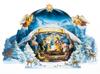 Paper Christmas Nativity Scene, Large with Glitter