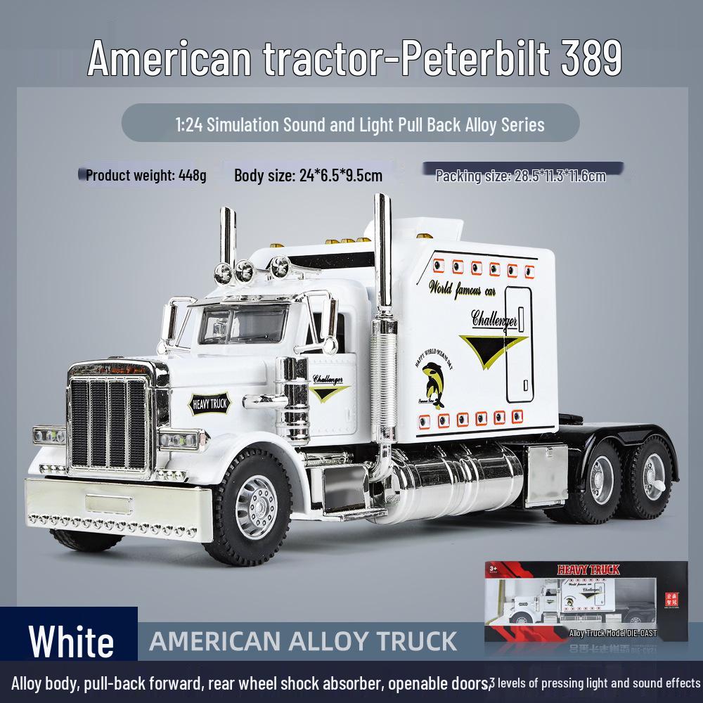 

Zygong 1:24 American Truck Tractor Model Toy with Sound, Light, and Shock Absorber Features.