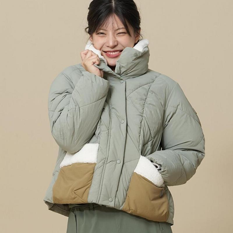 Teddy Diamond Quilting Puffer  Olive 