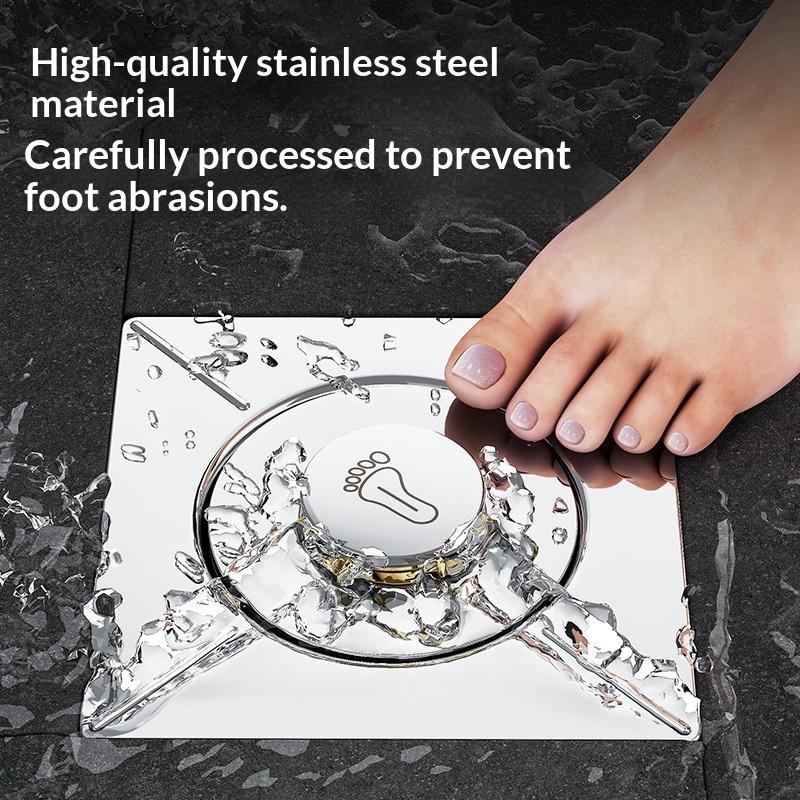 Stainless Steel Floor Drain Odor-Proof Sealing Cover For Bathroom Press-And-Step-Type Spring Core Multi-Functional Pedal