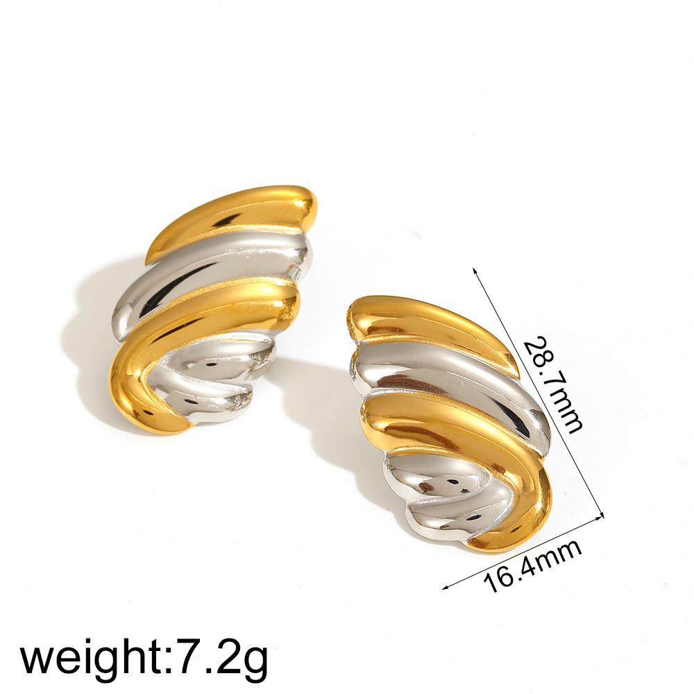 Boucles d'oreilles géométriques modernes en acier inoxydable pour femmes avec surface plaquée et look élégant