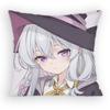 Wandering Witch The Journey Of Elaina Anime Girl Pillow Case Sofa Living Room Bedroom Headboard Cushion Square Cushion Nap Time